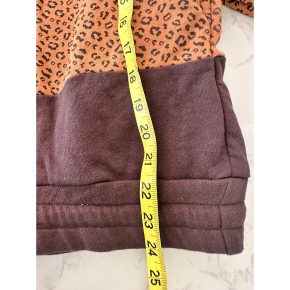 Simply Southern Sweatshirt Womens XXL Leopard Print Stripes Quarter Zip Sweater - Picture 3 of 11